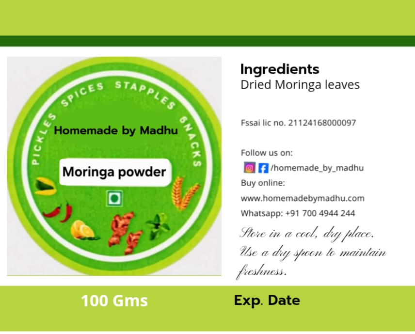 Homemade Moringa Powder - 100 gms