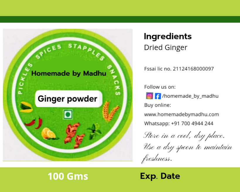 Homemade Ginger Powder - 100 gm