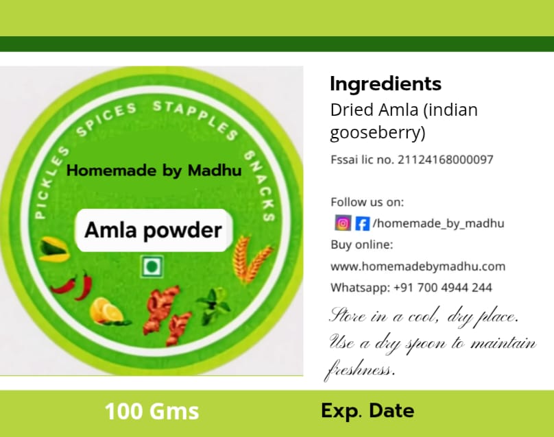 Homemade Awala/ Amla Powder -100 gm